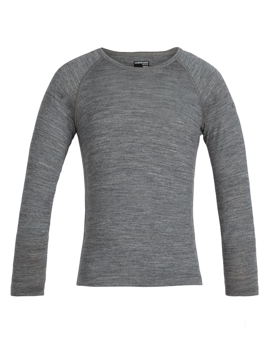 Long Sleeve Icebreaker Merino 200 Oasis Crewe Thermal Top Enfant Grise | FR 1944JPQJ